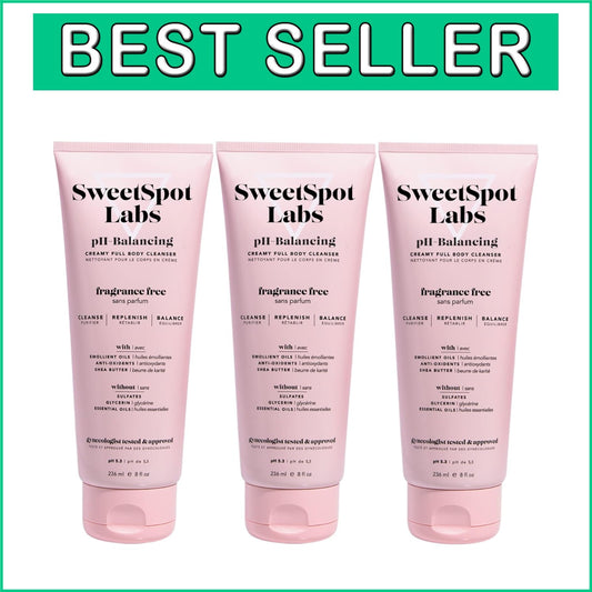 pH Balanced Unscented Body Wash - Sulfate-Free for Sensitive Skin (Pack of 3)