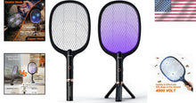 Load image into Gallery viewer, Portable 2-in-1 Electric Fly Zapper Racket - Rechargeable &amp; UV Lights Included
