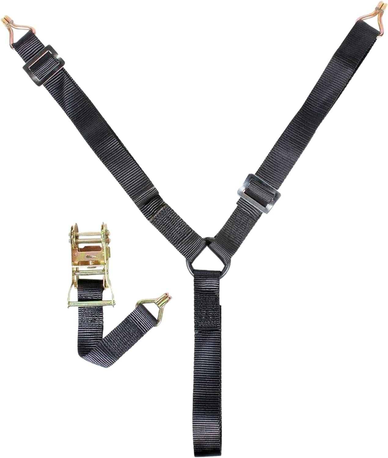 Adjustable Ratcheting Y-Strap 1.5" Black – Secure Your Spare Tire Effortlessly