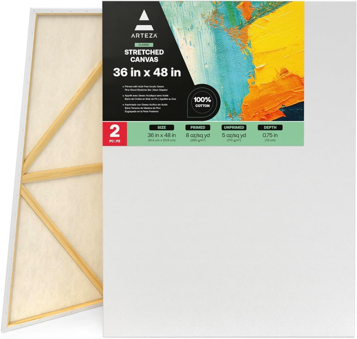 Extra Large 36x48 Stretched Cotton Canvases – Perfect for Creative Expression