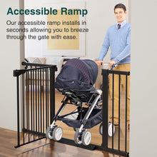 Load image into Gallery viewer, Automatic Closing Baby Gate for Stairs - Metal Dog Gate with Double Lock Safety