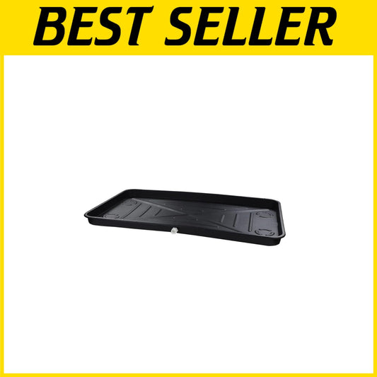 Efficient Black Plastic Air Conditioner Drain Pan, 2L Capacity, 27" x 48"
