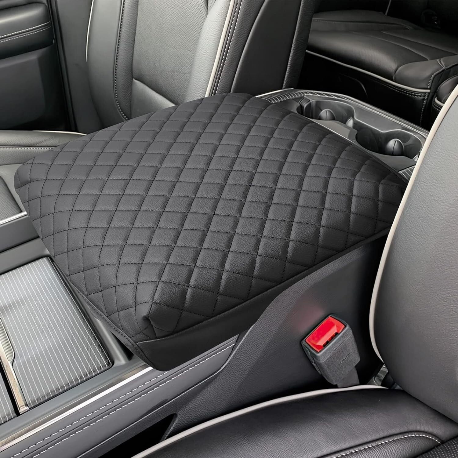 Customized Leather Center Console Armrest Cover - Easy Install & Full Protection