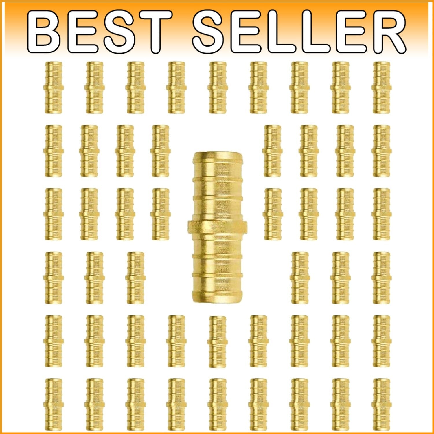 50-Pack Lead-Free Brass 1/2 Inch Pex Couplings - NSF Certified Plumbing Fittings