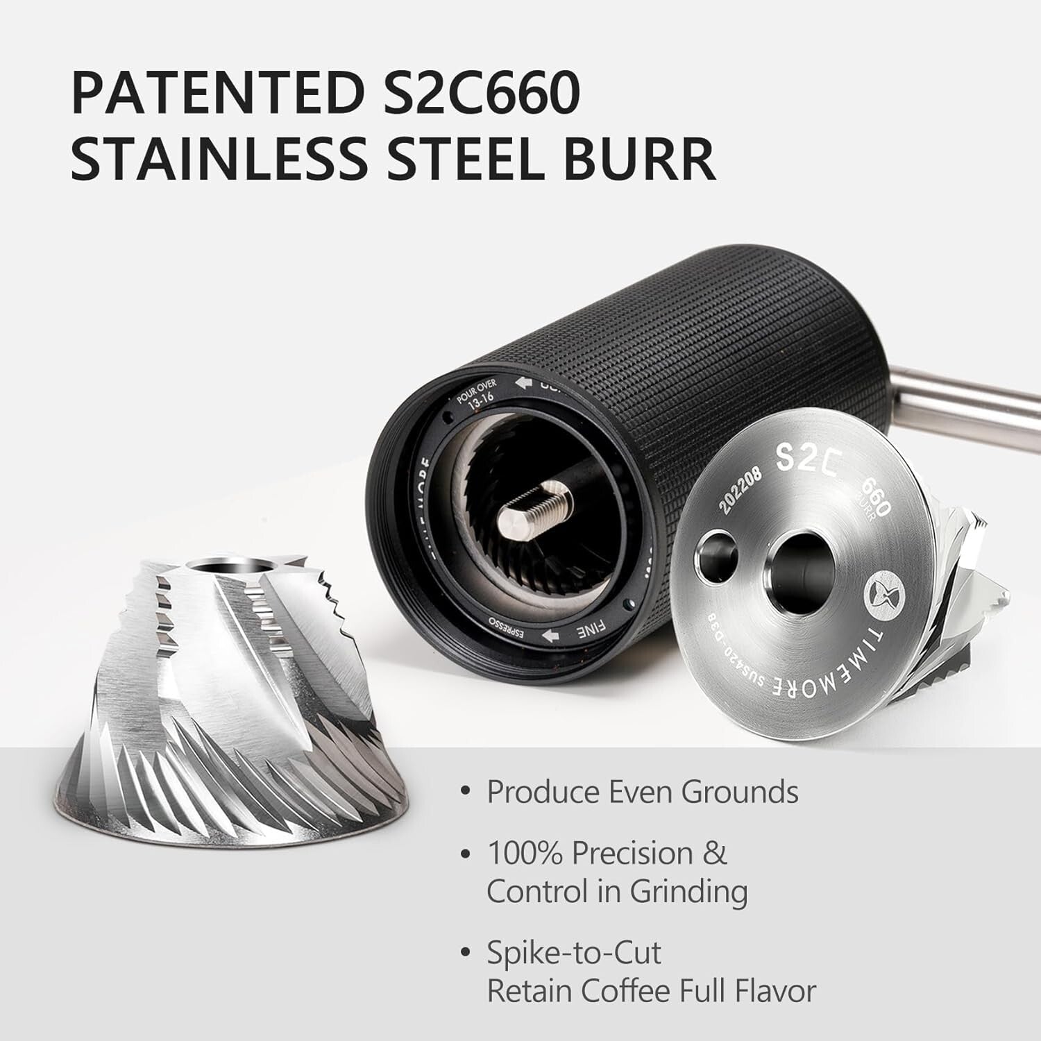 Durable Hand Coffee Grinder with Foldable Handle - Ideal for Camping & Outdoors