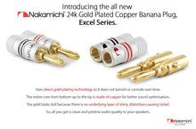 Load image into Gallery viewer, 24k Gold-Plated Speaker Banana Plugs - Secure Connections, 12-18 AWG, 16 Pcs
