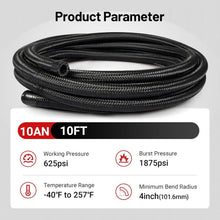 Load image into Gallery viewer, High-Pressure 10AN Braided Fuel Hose - Nylon CPE 10FT for Auto Applications