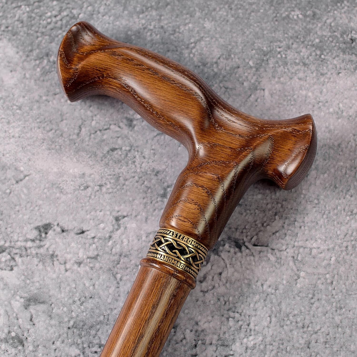 Stylish 39" Ergonomic Wooden Walking Cane for Men and Women - Handmade Elegance