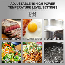 Load image into Gallery viewer, Versatile Black Induction Burner - 15 Power Levels, Easy Clean-Up, ETL Listed