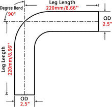 Load image into Gallery viewer, 2.5" T304 Stainless Steel 90 Degree Mandrel Bend Exhaust Pipe - Pack of 2