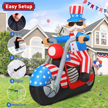 Load image into Gallery viewer, 6 ft Patriotic Inflatable Uncle Sam with LED Lights for Independence Day Decor