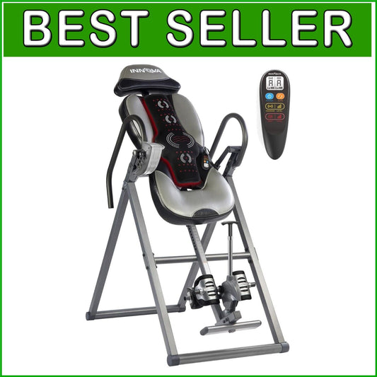 Advanced Inversion Table with Heat & Massage for Back Pain Relief - Gray/Black