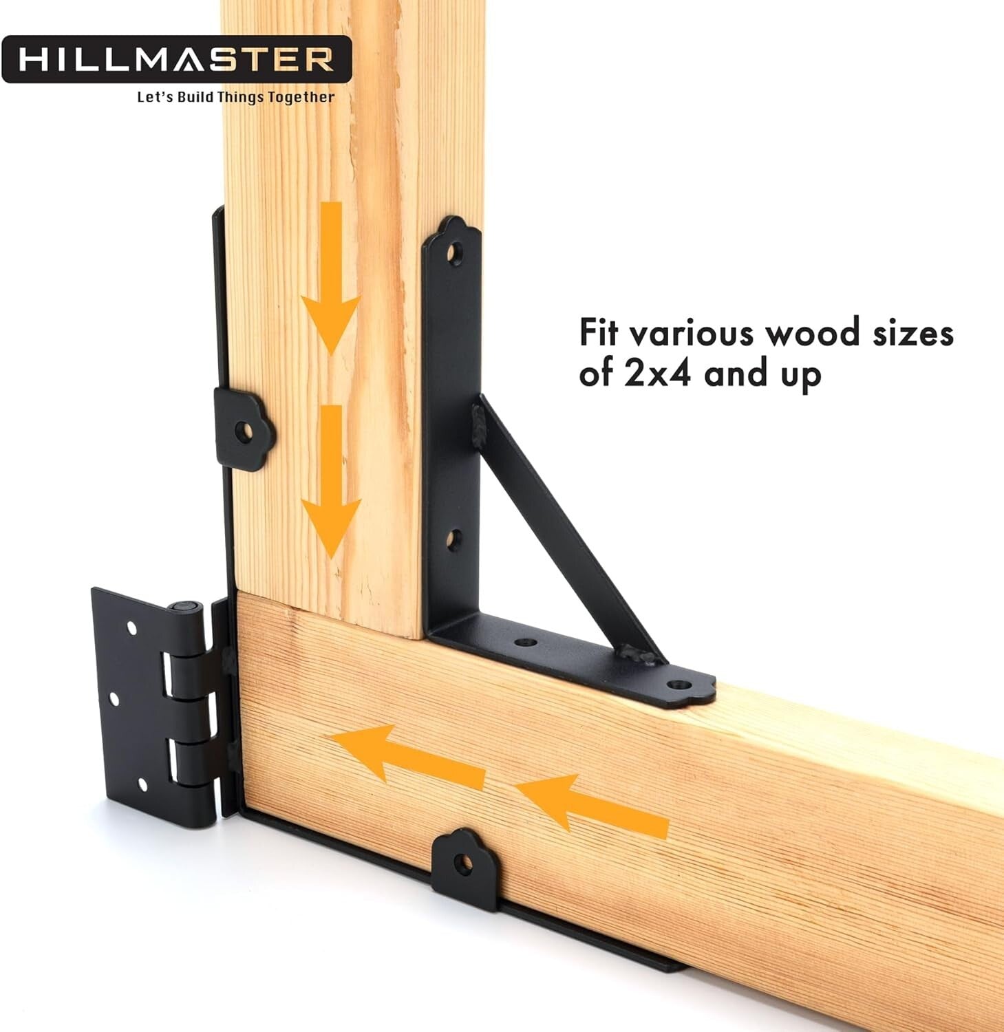 2 Set Corrosion-Resistant Adjustable Gate Kit with Heavy-Duty Brackets and Latch