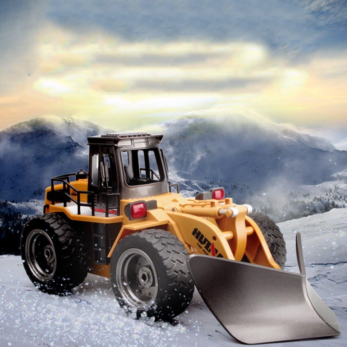 RC Snow Plow Truck - 4WD Remote Control Vehicle for Kids with LED Lights