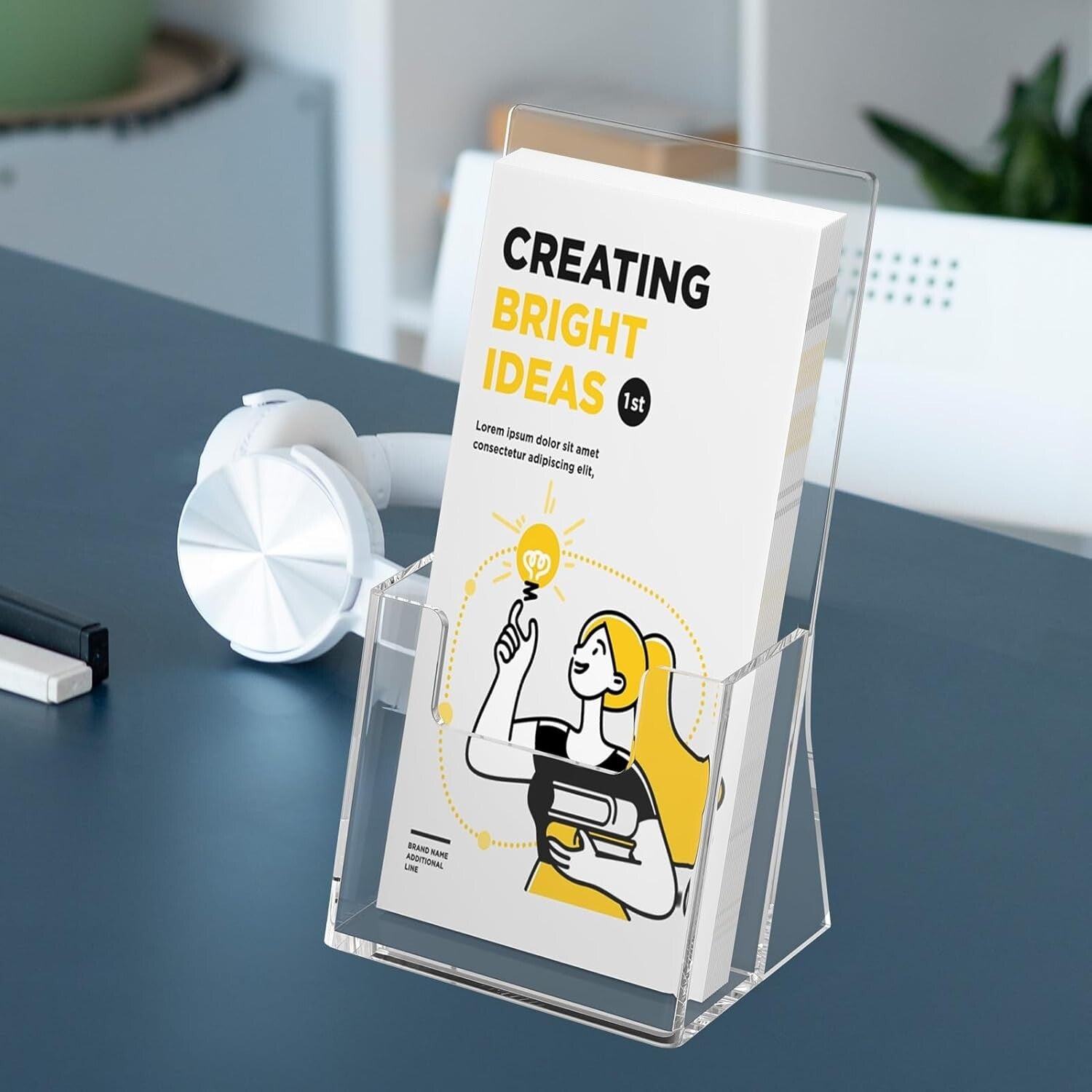 Durable Clear Acrylic Flyer Holders - 12 Pack, Slant Back for Standout Displays