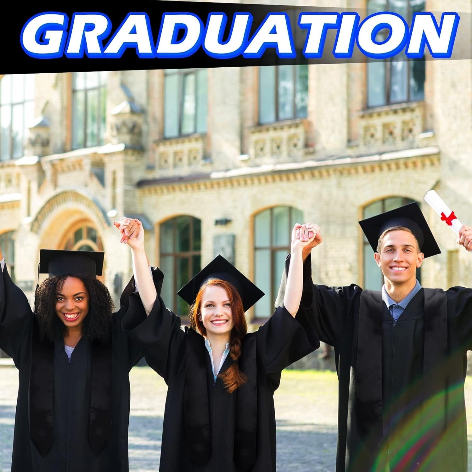 70 Inch Satin Graduation Stoles - 12 Bulk White Sashes for Unisex Graduates