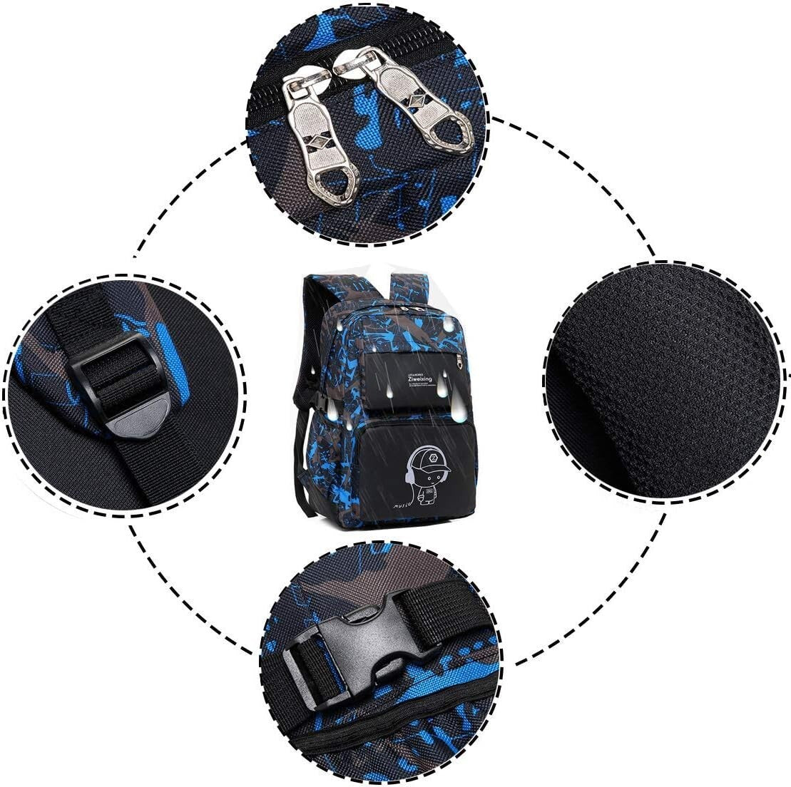 Lightweight Waterproof Kids Backpack - Perfect for School & Travel, 18.1 Inches