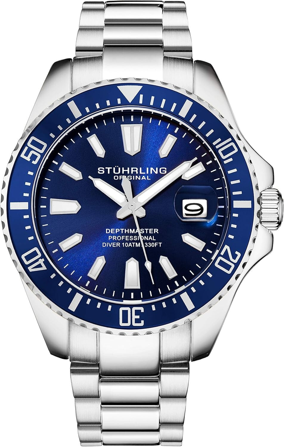 Men's 10ATM Dive Watch with Blue Dial - Sporty and Stylish for Marine Activities