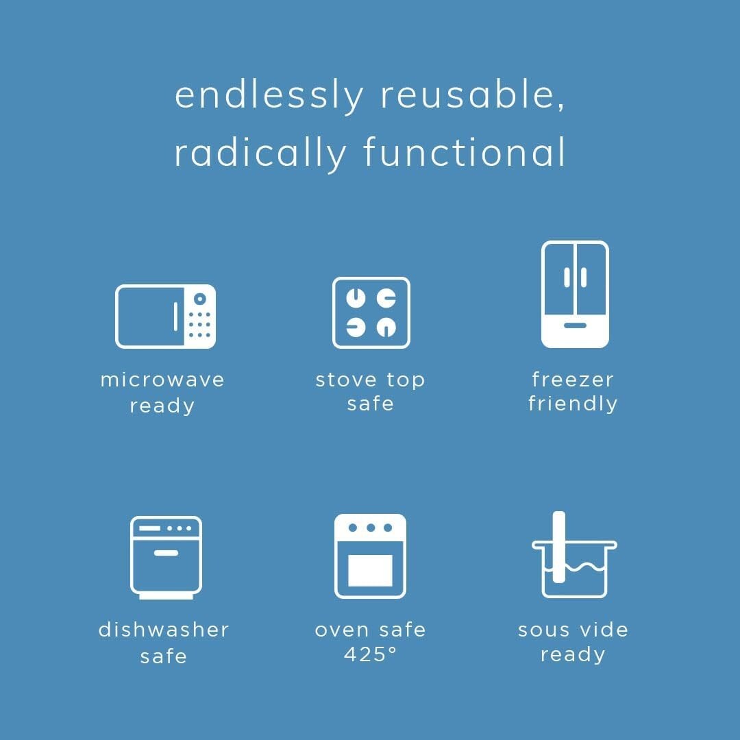 Eco-Friendly Reusable Silicone Food Storage Bags – 6-Pack, BPA Free & Leak-Proof