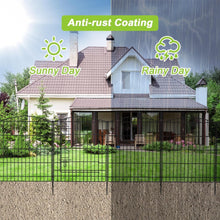 Load image into Gallery viewer, Elegant Decorative Metal Garden Fence with 12 Panels &amp; Gate, 23.6ft L x 30in H