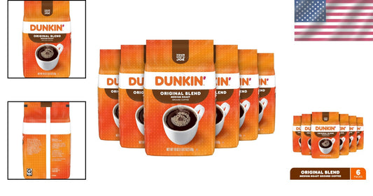 Authentic Medium Roast Ground Coffee - 6 Pack of 18 Ounce Premium Arabica Bags