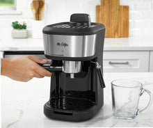 Load image into Gallery viewer, Single Serve Espresso &amp; Cappuccino Maker with Milk Frother - Black Stainless