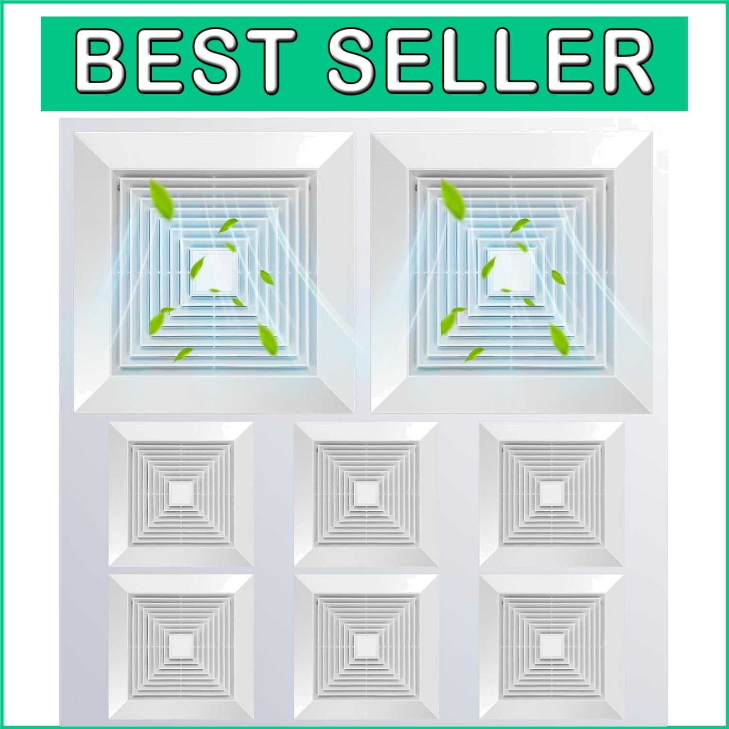 Durable 8-Pc Bathroom Exhaust Fan Covers - Stylish 12x12'' Grille Replacement