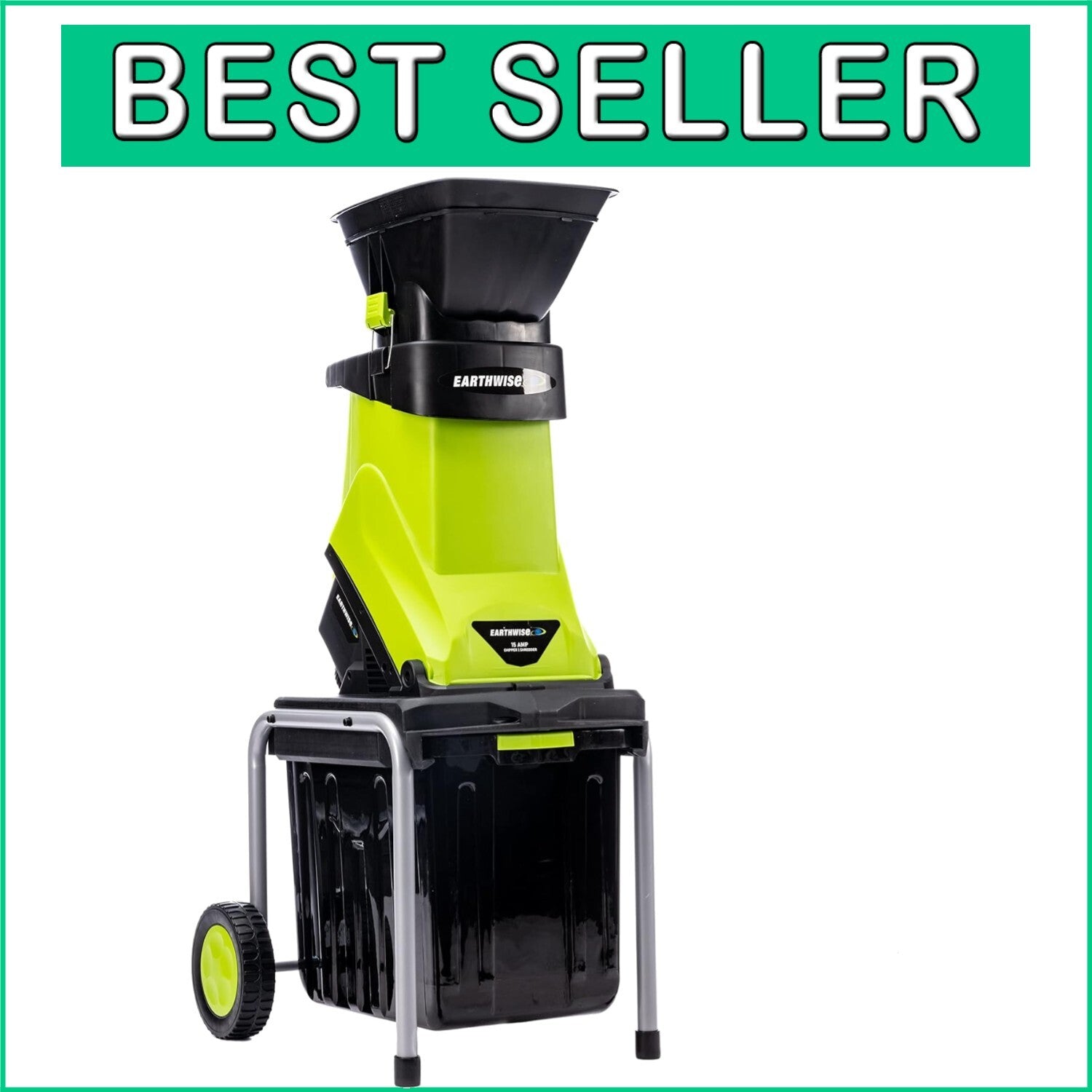 Earthwise 15-Amp Electric Garden Chipper with Collection Bin for Easy Composting