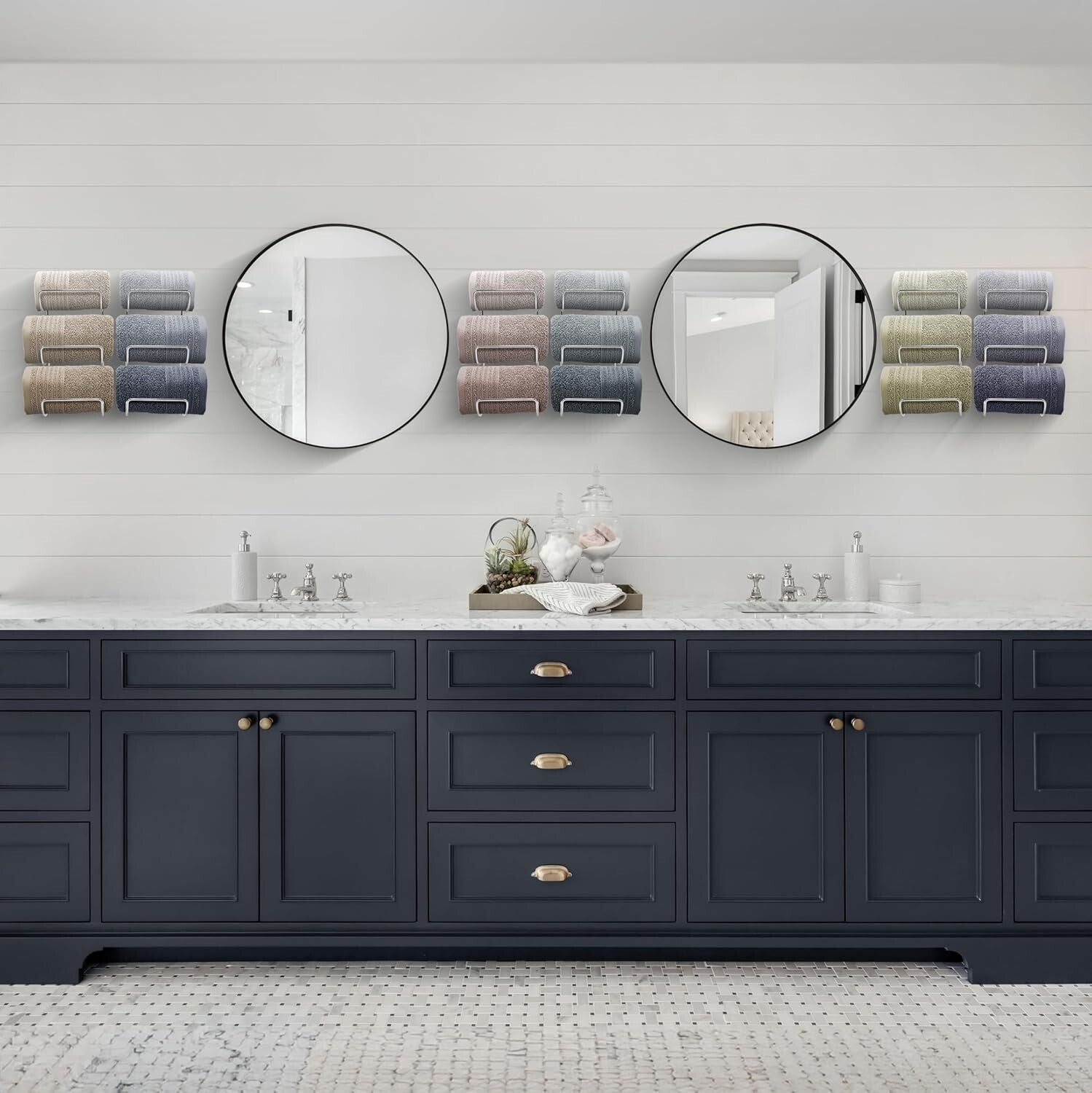 Durable Iron Wall Towel Rack - 12 Levels for Vertical Towel Organization