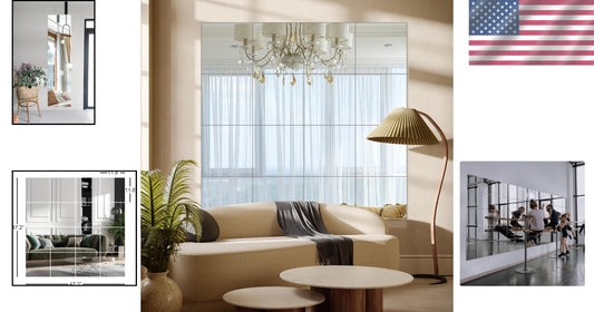 Frameless Mirror Tiles 12"x12" Set - Enhance Your Home Gym & Bedroom Elegance
