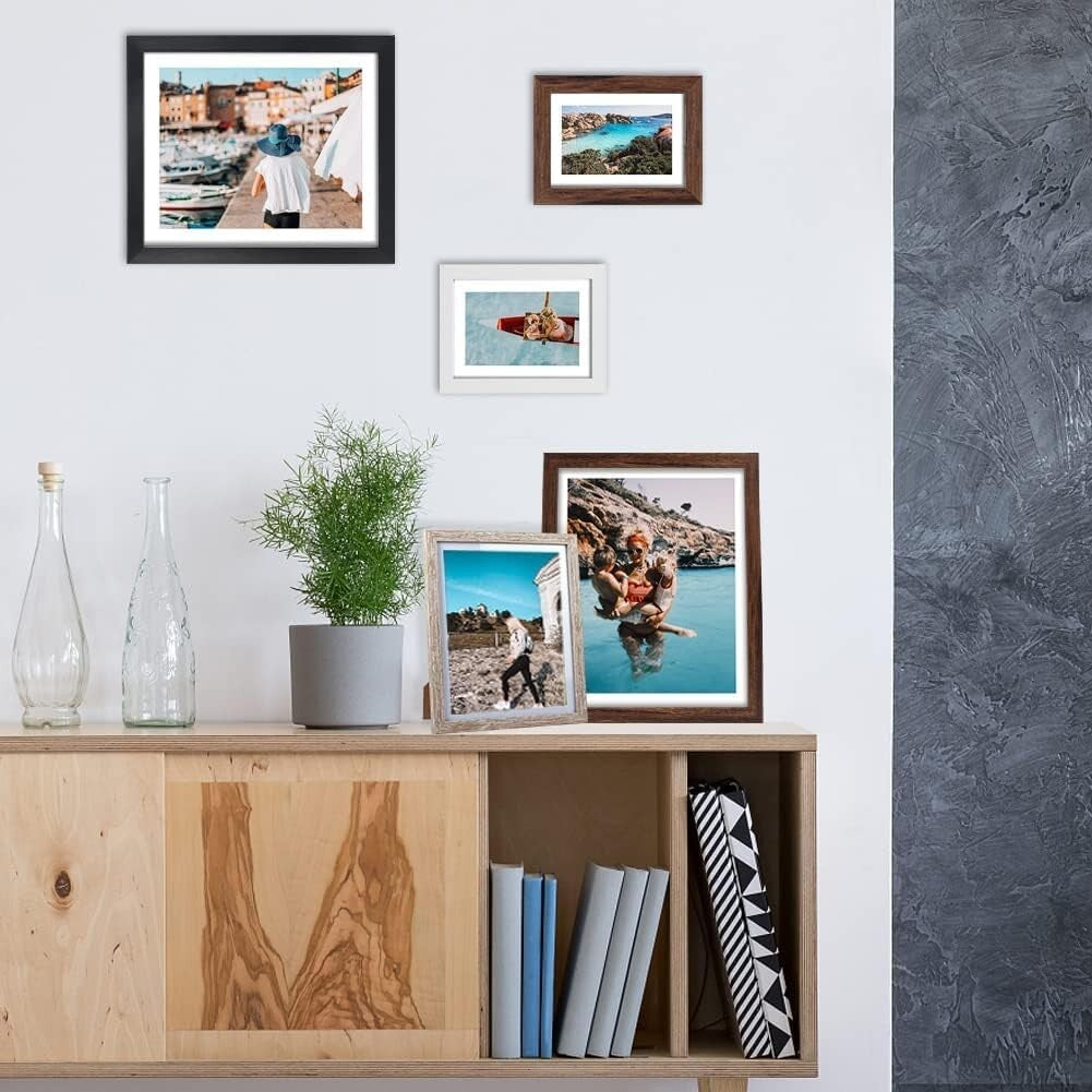 Versatile 10-Piece Matted Picture Frame Collection with HD Glass Protection