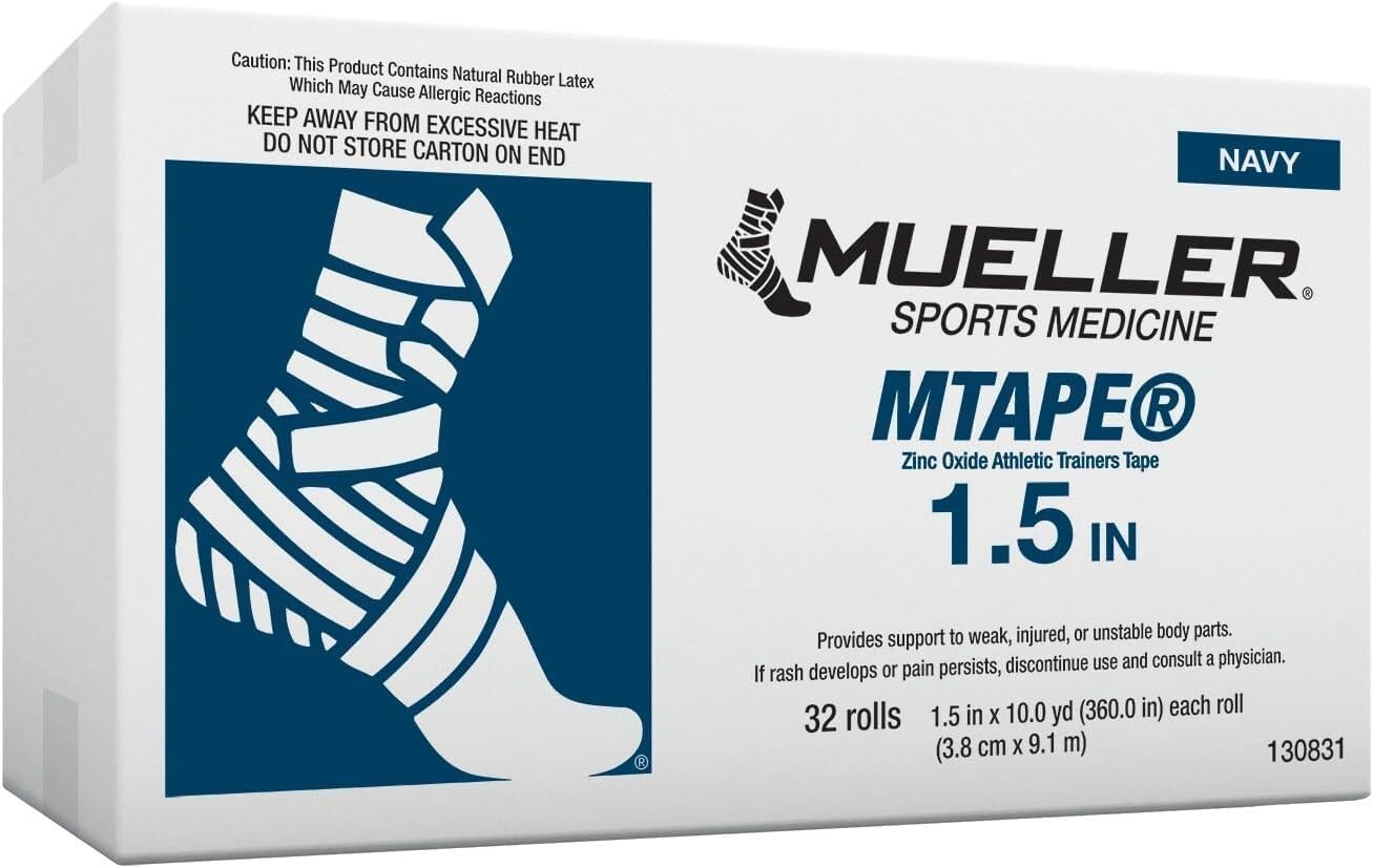 Durable Water-Resistant Athletic Tape - 32 Rolls, Easy Tear for Quick Support