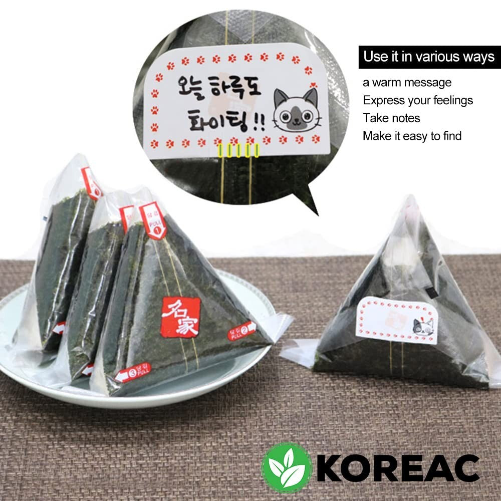 150 Sheets of Re-Sealable Seaweed Wraps for Healthy Triangular Kimbap or Onigiri