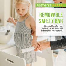 Load image into Gallery viewer, Adjustable Toddler Kitchen Step Stool - Child Standing Tower in Natural Wood