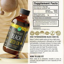 Load image into Gallery viewer, MAJU Cold-Pressed Black Seed Oil - 8 oz Glass Bottle for Immune &amp; Hair Support