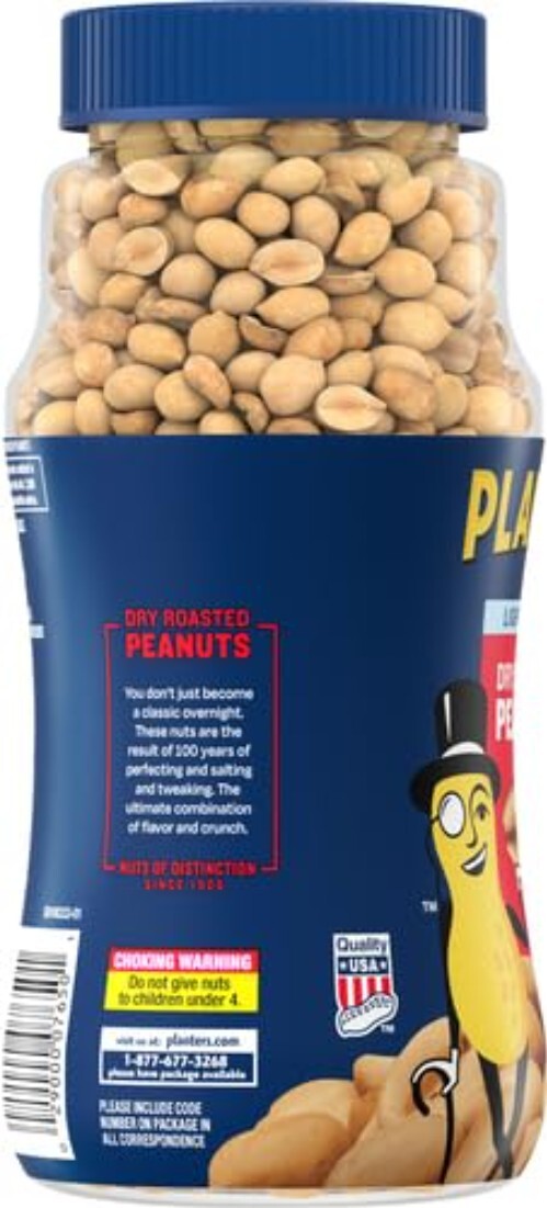 Bulk Lightly Salted Peanuts - 12 Jars of 16 oz for Healthier Snacking Delight