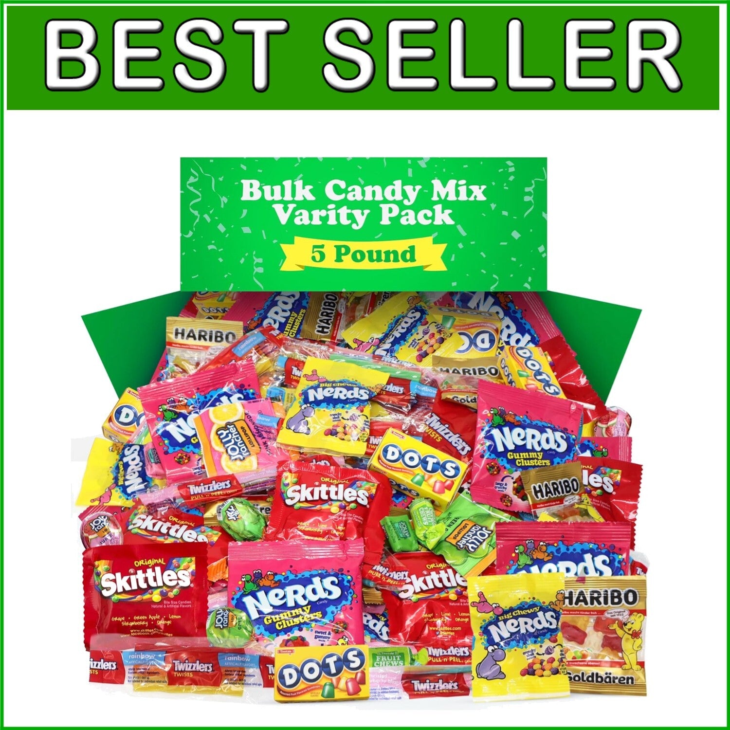 Assorted Candies in 5-Pound Pack - Individually Wrapped for Gatherings & Events