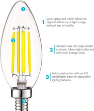 Load image into Gallery viewer, Stunning 24 Pack Vintage LED Candelabra Bulbs - Dimmable 5000K, 10,000 Hour Life