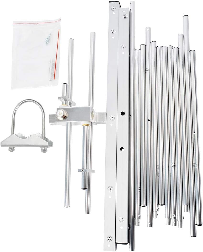 Dual-Band 9.5/11.5dBi Yagi Antenna for VHF/UHF - 100W Power, 8 Element Beam
