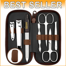 Load image into Gallery viewer, Exclusive Finger &amp; Toe Nail Clipper Set with Real Leather Case - Germany Made