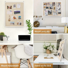 Load image into Gallery viewer, Stylish 23x18 Inch Wall Hanging Bulletin Board with Pushpins - Vintage White
