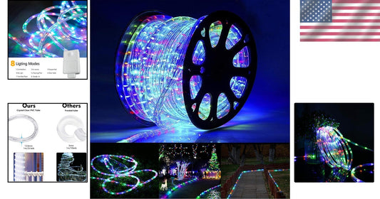 720 LED Flexible Tube Lights - Timed, Waterproof Rope Lights for Outdoor Fun