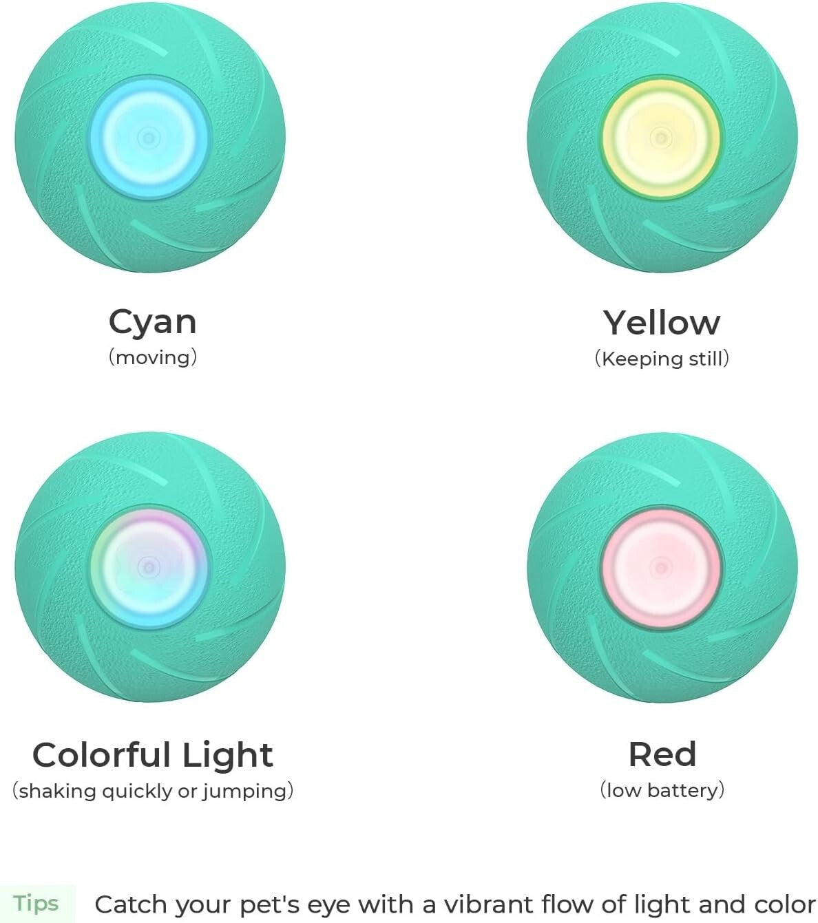 Active Rolling Dog Toy Ball - LED Light & Durable Design for Medium/Large Dogs