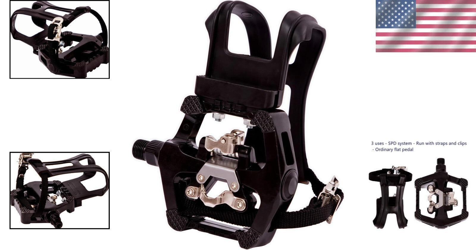 Durable Indoor Cycling Hybrid Pedals with 360 Stability and 12-Month Warranty