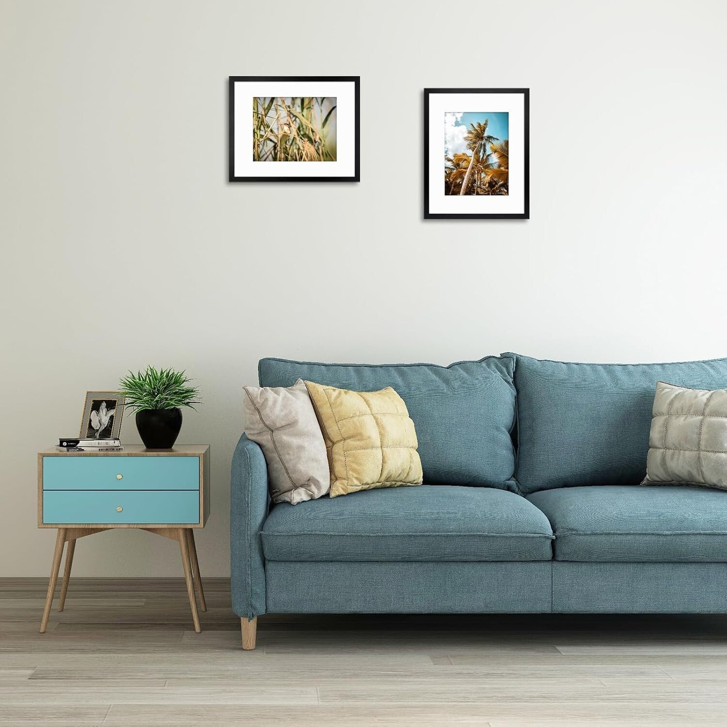 Modern Black Gallery Wall Frames 16x20 with 11x14 Mat - 2 Pack for Photos