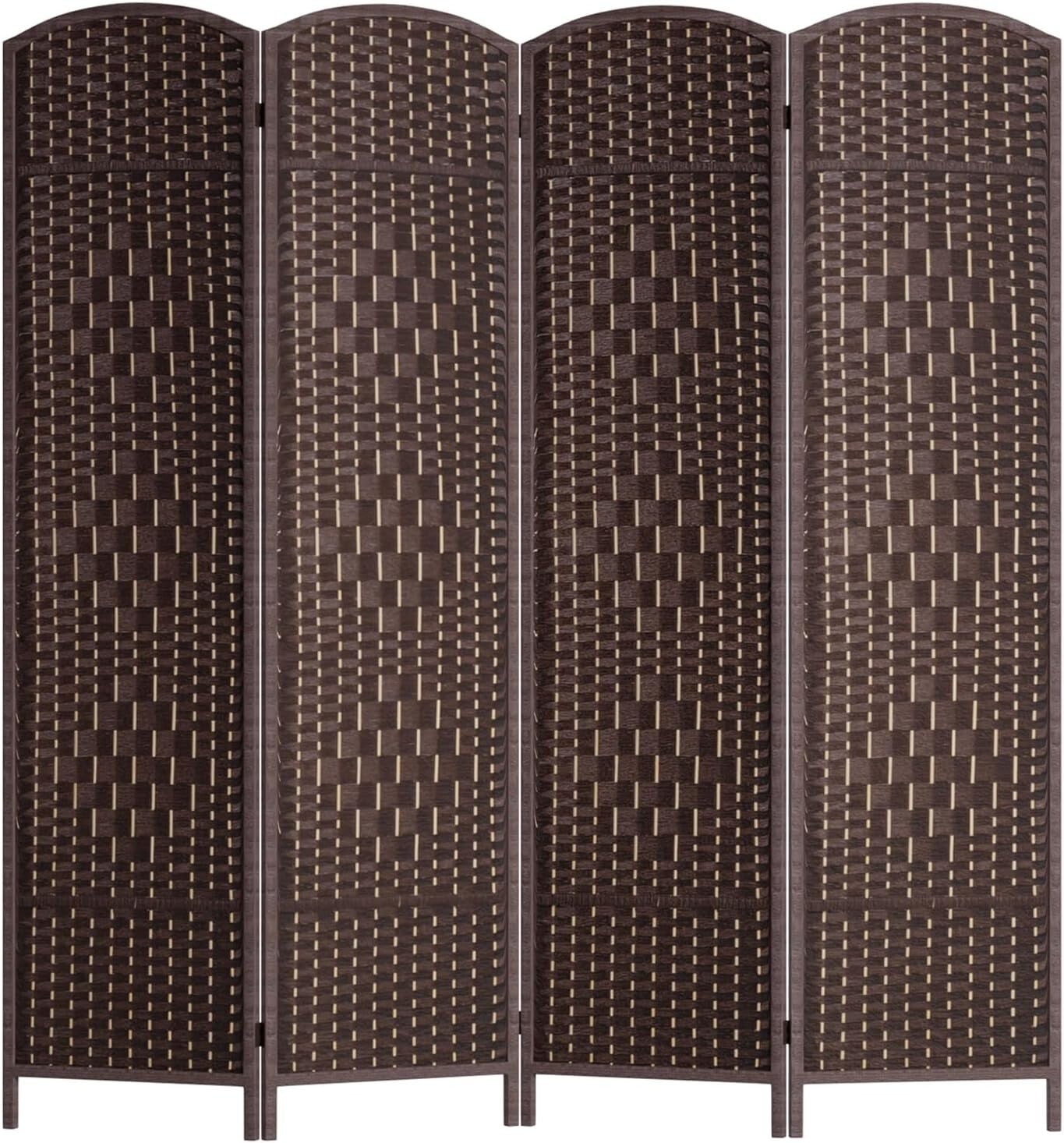 Modern 70.9" Folding Room Divider - Solid Brown Indoor Partition Screen