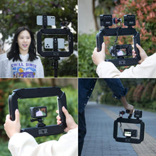 Load image into Gallery viewer, Portable Cell Phone Stabilizer with High-CRI Ring Light for Vlogging &amp; Streaming