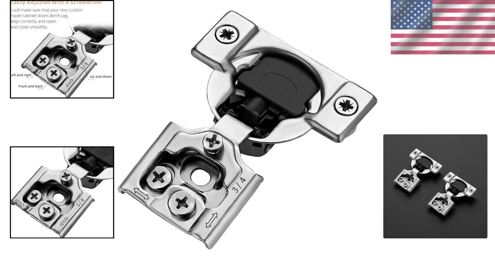 50 Count Soft Close Concealed Hinges for Kitchen Cabinets - Easy Installation