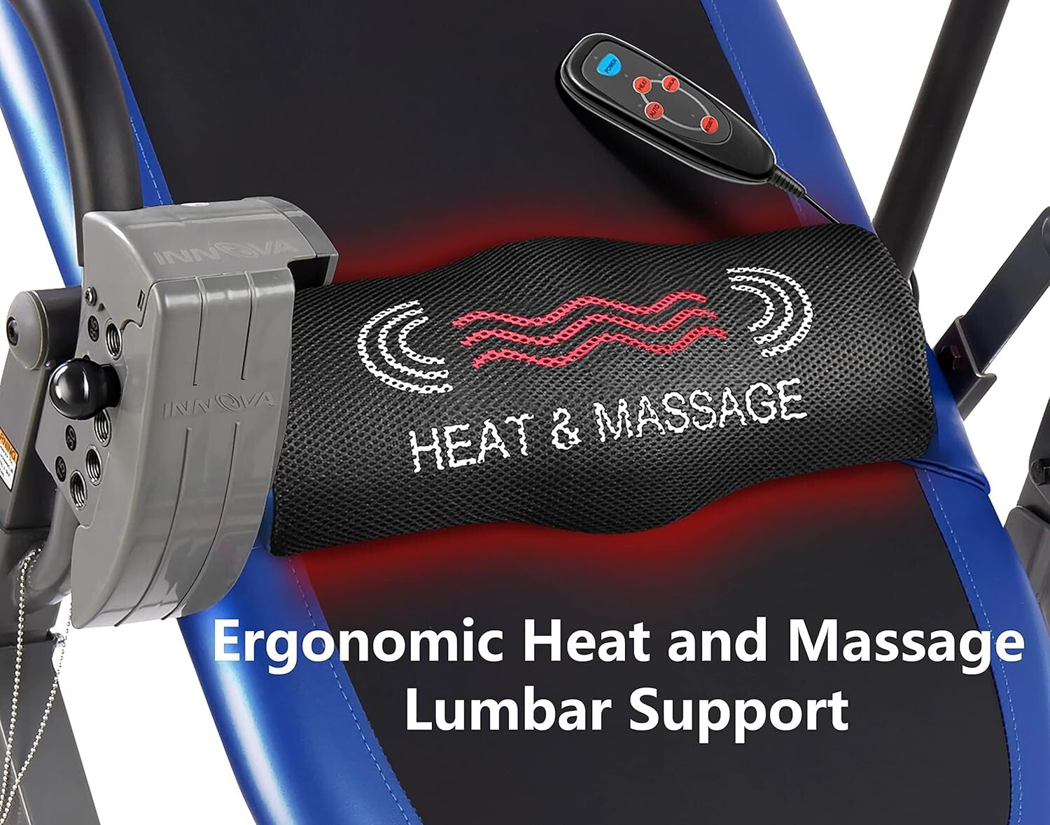 Advanced Black and Blue Inversion Table with Massage & Adjustable Lumbar Support