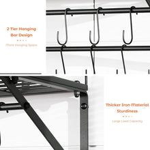 Load image into Gallery viewer, Powder Coated Wall Pot Rack 31.5 Inch with S-Hooks - Perfect for Small Kitchens